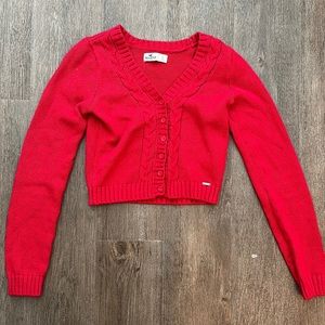 Red Hollister cardigan